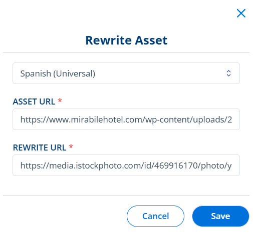 asset modal